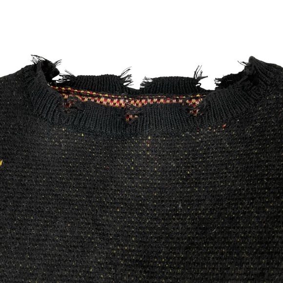 Bikercore Fire & Letter Speed Flame Pattern Drop Shoulder Sweater 2XL - Picture 8 of 15